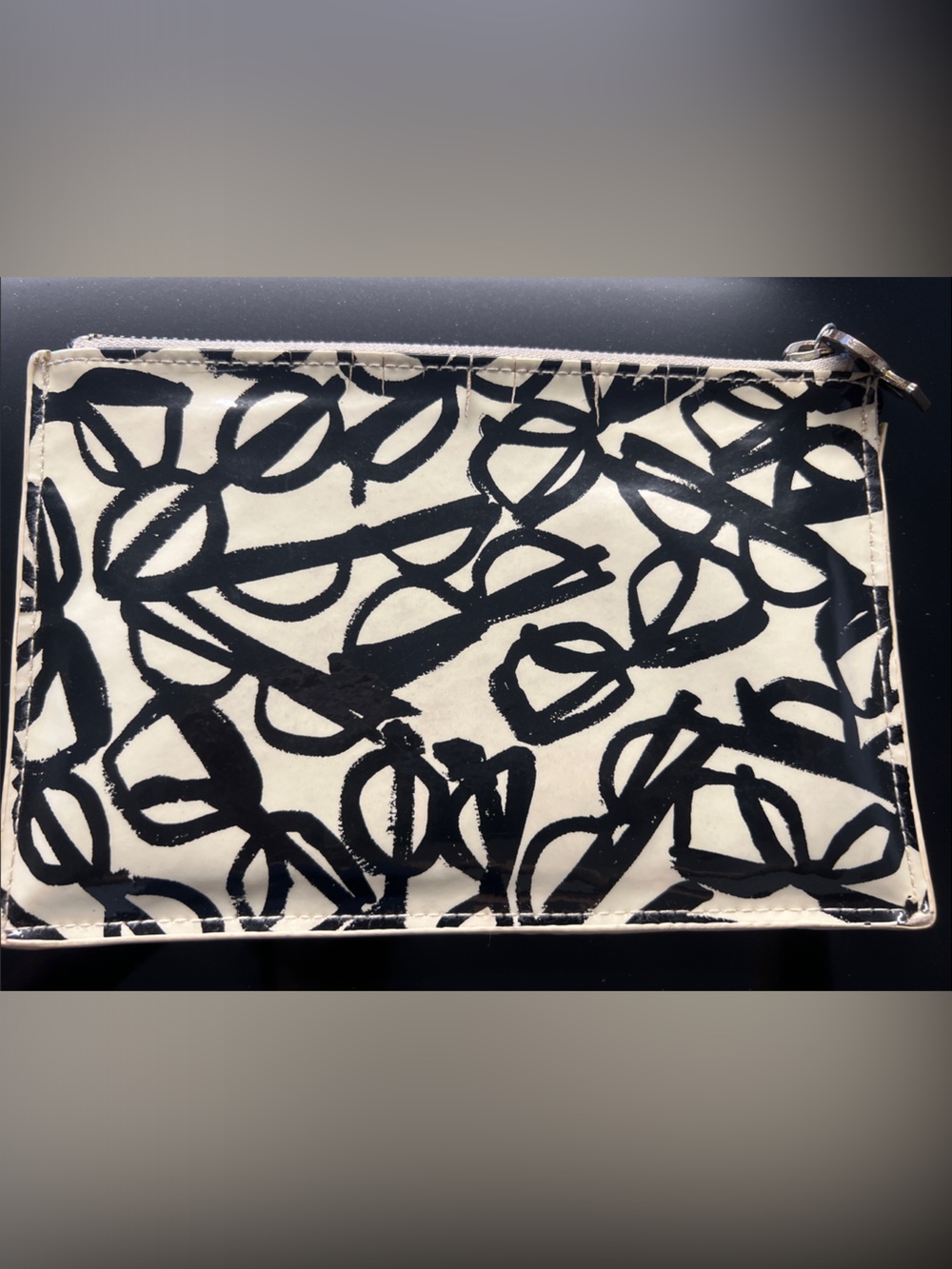 kate spade Black and White Graphic Cosmetic Pouch